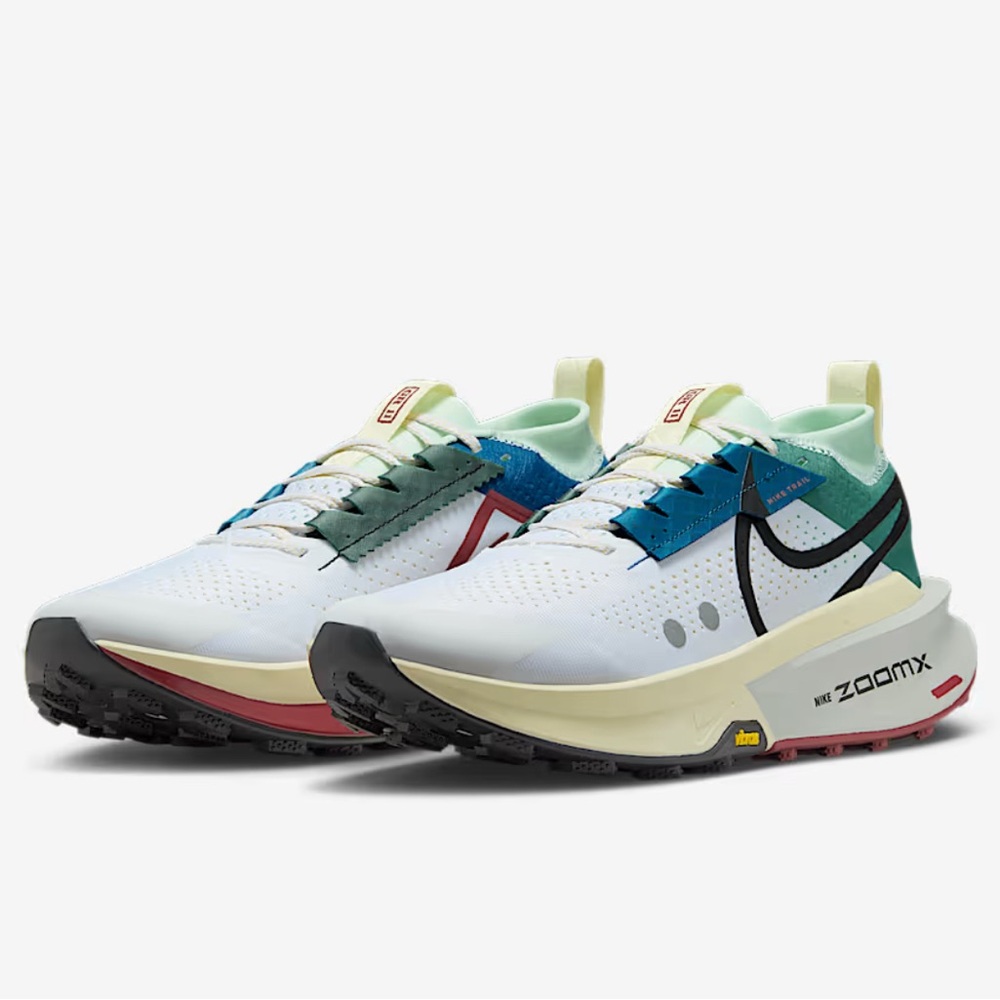 Nike White and Blue Sneakers zoom X size 7